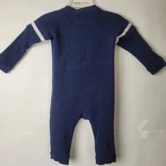 Ralph Lauren Waffle Thermal Romper Long Sleeve Size 9M - Picture 5 of 8